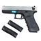 Пистолет страйкбольный WE Glock-18 Gen.4 Silver (Green Gas) + накладки кал.6мм WE-G002B-SV
