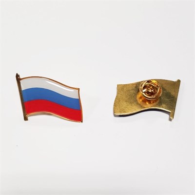Значок мет. Флажок РФ (Россия), заливка смолой, на пимсе - фото 1090164
