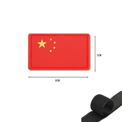 Шеврон нашивка Китайский флаг на липучке - фото 1092924