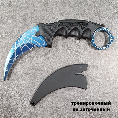 Нож KERAMBIT Коготь Тренировочный (паутинка синий) ст.420 - фото 1105917