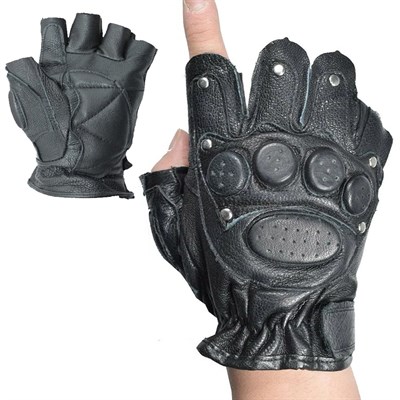 Перчатки без пальцев (экокожа) с защитой - фото 1162985