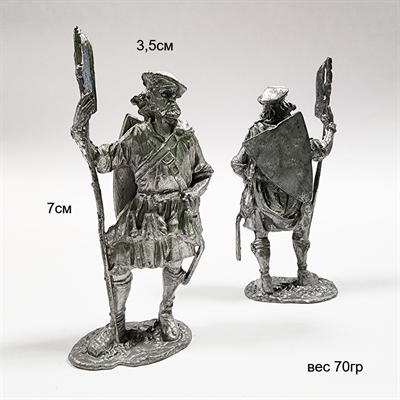 Солдатик оловянный Английский воин с Щитом - фото 1195917