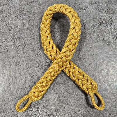 Филигрань плетеная одинарным шнуром металлизированная (золотистая) ширина 1,5см - фото 1195919