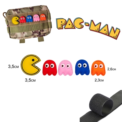 Шеврон нашивка Pac-Man (Пак-Ман) (патч) на липучке - фото 1196979