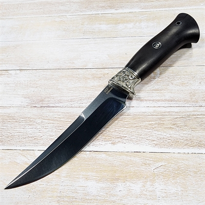Нож нескладной Охотник ст.95х18 (чёрный граб) LEMAX - фото 1208374
