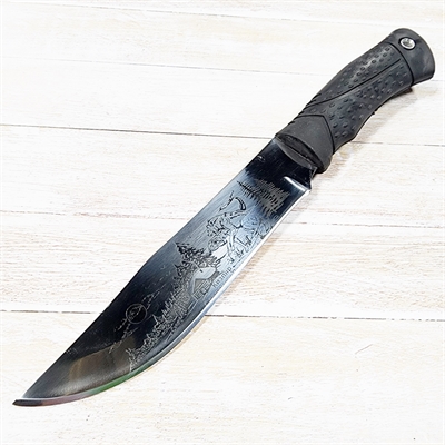 Нож Тайга Волки (ручка резина) ст.65х13 (г.Кизляр) - фото 1209020