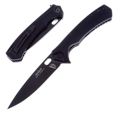 Нож складной Майор Black ст.Aus8 (НОКС) - фото 1230869
