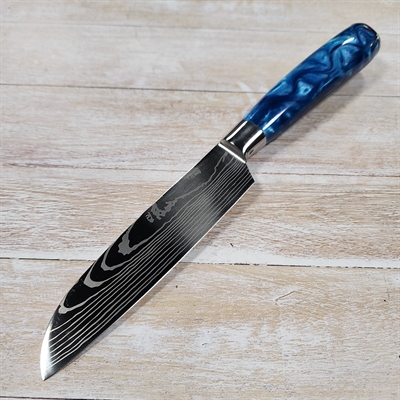 Нож кухонный SANTOKU средний ст.AUS8 (микс) - фото 1232030