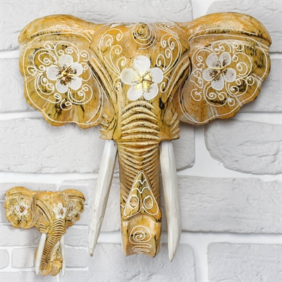 Сувенир дерево Голова слона золотая - фото 1234668