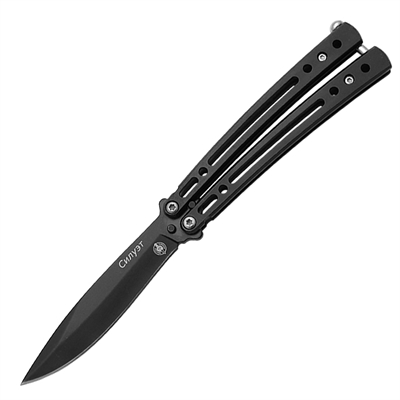 Нож бабочка Силуэт ст.420 (чёрный) (Мастер К) - фото 1304077