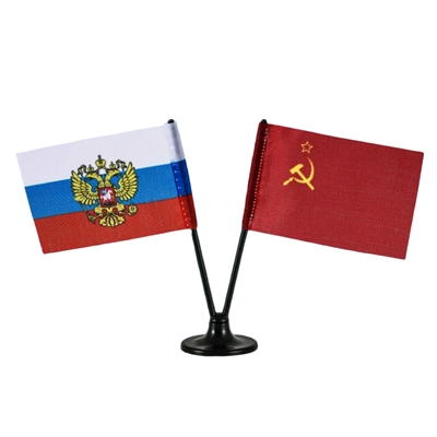 Двойной мини-флажок России и СССР - фото 1307273
