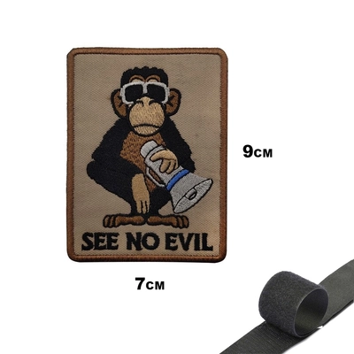 Шеврон нашивка Обезьяна See no evil (патч) на липучке 52965