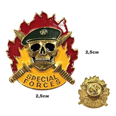 Значок Special Forces (череп в оливковом берете) (латунь, на пимсе) 20070106