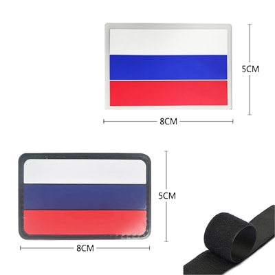 Шеврон нашивка Флаг РФ России (резина) (патч) на липучке  (Белый фон) 88106 - фото 1348748