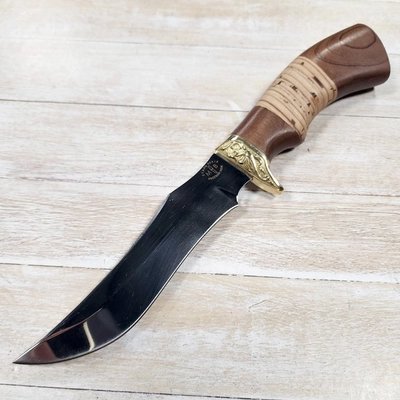 Нож Щука ст.95х18 (орех/береста) (Русский Нож) РН30