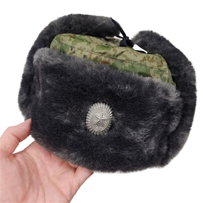 Шапка - ушанка Армейская (серая) с кокардой (русская цифра) 03120005 - фото 1355839