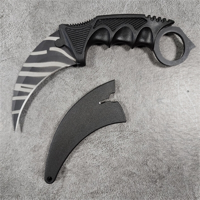Нож керамбит Коготь Зебра ст.420 (черные полосы) 57070 - фото 1355994