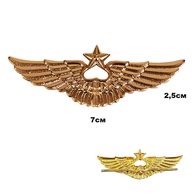 Кокарда Эмблема на тулью ВВС России (крылья) 07020025 - фото 1357316