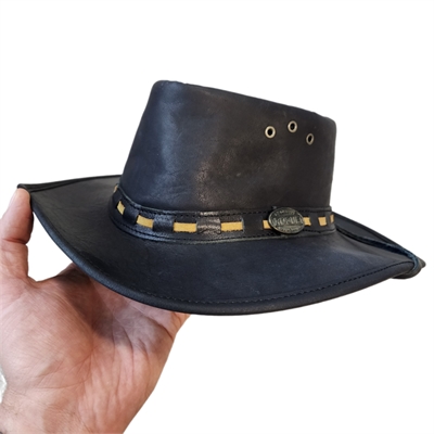 Шляпа кожа Буйвола (ЮАР) (чёрный) 03050012 - фото 1357356