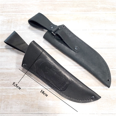 Чехол для ножа втыкушка Воющий Волк №1 (средний) с подвесом L-18см. (Зюрин) ЗЮР1 - фото 1358917