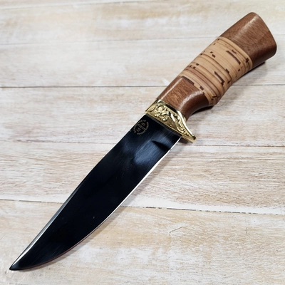Нож Охотник ст.95х18 (орех/береста) (Русский Нож) РН16
