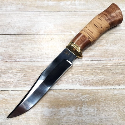 Нож Куница ст.95х18 (орех/береста) (Русский Нож) РН40