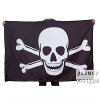 Флаг Пиратский С костями (сетка) 90х135см
