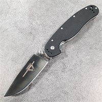 Нож складной Ontario Rat (крыса) ст.AUS8 Чёрный / белое лезвие