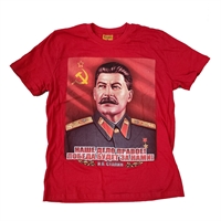 Футболка Сталин "НАШЕ ДЕЛО ПРАВОЕ! И.В.СТАЛИН" (красная)
