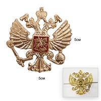 Эмблема Герб России Двухглавый Орел на тулью (Большой круглый)
