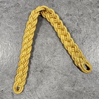 Филигрань на фуражку плетеная двойной шнур металл. (золотистая) ширина 2см