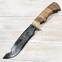 Нож Галеон ст.65х13 (береста/гравировка) (Сёмин)