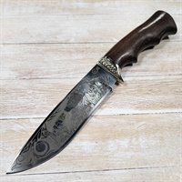 Нож Близнец ст.95х18 (венге/гравировка) (Сёмин)