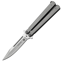 Нож Бабочка Кавалер ст.420 (серебро) (Мастер К)