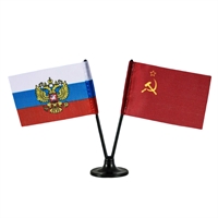 Двойной мини-флажок России и СССР