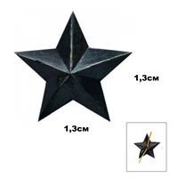 Звезда на погоны 13мм. (чёрная) (ФСИН) (металл)
