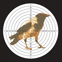 Мишень Ворона 14х14см (в уп. 50шт.) 85369
