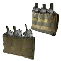 Подсумок тактический под 3 магазина АК, М4 универсальный MOLLE  (мох) 991930