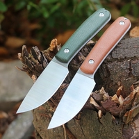 Нож нескладной Göran ст.14C28N  (зелёный) 6883