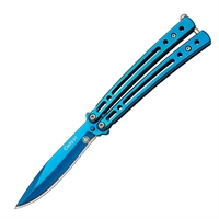 Нож бабочка Силуэт ст.420 (синий) (МК) MK035T