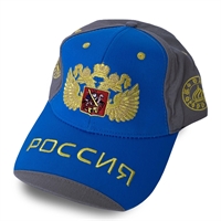 Бейсболка Россия вышивка (синий/серый) 132060
