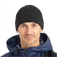 Шапка на флисе Чёрная (полушерсть) ШАП702