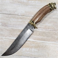 Нож Лесник (литьё) ст.Дамаск (венге) (Самойлов) САМ031