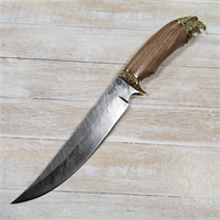 Нож Сокол (литьё) ст.Дамаск (венге) (Самойлов) САМ032