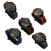 Часы тактические с браслетом (огниво, компас, свисток) 96921