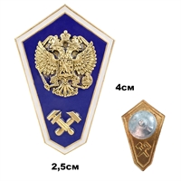 Знак Среднее техническое образование (Накладка Герб) (гробик) (эмаль) 20140029