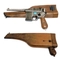 Пистолет страйкбольный WE Mauser 712 Silver (Green Gas) + кобура кал.6мм WE-712-SV