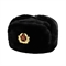 Шапка - ушанка мех (Чёрный) с кокардой 03120056 - фото 1353239