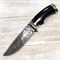 Нож Егерь-Охота ст.Дамаск (чёрное дерево/гравировка) (Сёмин) СЕМ034 - фото 1357582