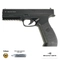 Пистолет пневматический Borner 17 (Glock) кал.4,5мм 00229338